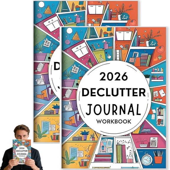 StlyGar 2026 Declutter Journal Workbook Full-Year Calendar & Monthly Layouts,60 Page Guided Organization Planner with Prompts,Checklists, and Reflection Tools for Home & Life 2Pcs