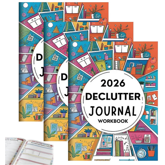 StlyGar 2026 Declutter Journal Workbook,Home Organization Planner,60 Page Guided Organization Planner, Goal Tracker, Minimalist Goal Setting, Productivity & Stress Relief, for Set Goal 3Pcs