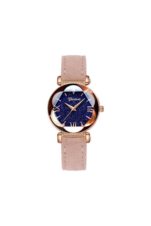 2026 Women's Wrist Watches Analog Quartz Women Watch Easy Reader Starry Sky Watches With Leather Strap F