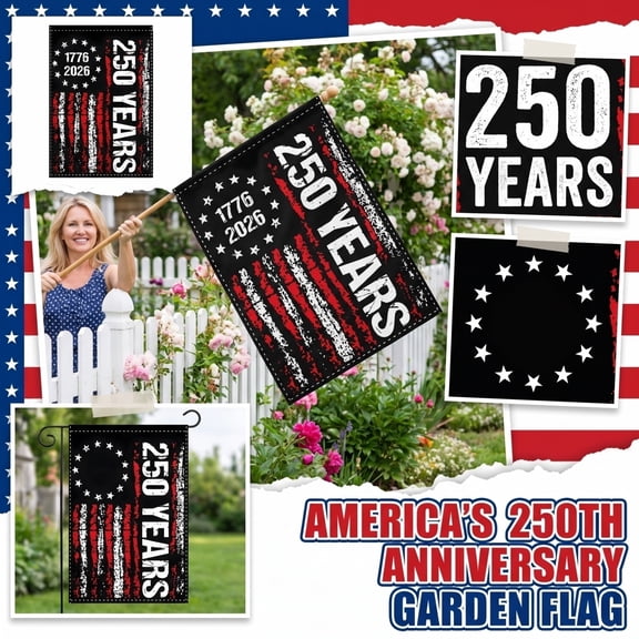 StlyGar 250 Anniversary USA Flag - Double Sided 250 year anniversary flag - & Fade & Brass 17.72in