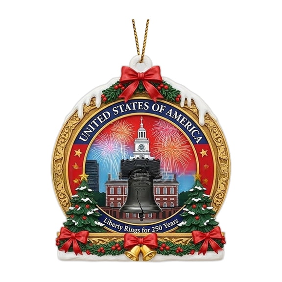 StlyGar 250 Anniversary USA Ornament for 4th of July Decorations Patriotic Christmas Ornaments - States 250 Years Anniversary Merchandise Memorial Day Fourth of July Gifts