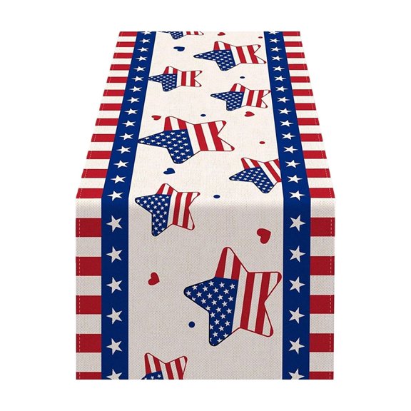 StlyGar 4th of July Decorations Patriotic USA Stars Table Runner for 250 Anniversary USA Merchandise Memorial Day Decorations - Fourth of July Accessories Decor for Supplies Outdoor Indoor