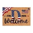 thumbnail image 1 of StlyGar 4th of July Patriotic Coir Door Mat Outdoor Red White Blue 250th Anniversary Star Welcome Rug Patriotic Doormat Non-Slip Entrance Rugs for Independence Day Memorial Day Home Decor, 1 of 5