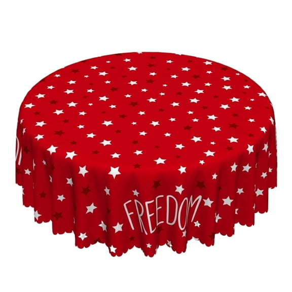 StlyGar 4th of July Tablecloth Round 60 Inch, Independence Day Flag Tablecloths Tablecloths Outdoor Polyester Patriotic Memorial Day Table Cover for Holiday Party Picnic Dinner Decor