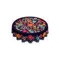 thumbnail image 1 of StlyGar 60In Black Flower Round Tablecloth Water Resistant SpillProof Table Cloth, 1 of 5