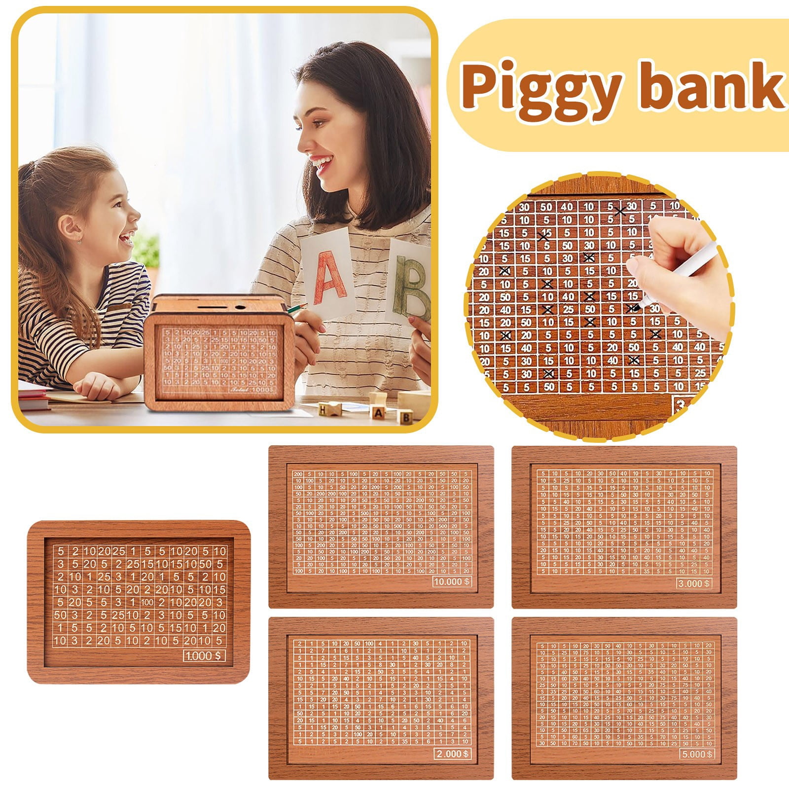 StlyGar Cash Vault Wooden Savings Box, 2026 Retro Money Box, Piggy Bank ...