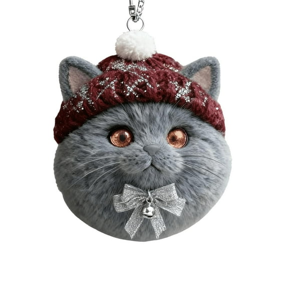 StlyGar Christmas Decorations Furry : Winter Cat Ornament Collection, 2025 New Cats Christmas Decor, Wearing A Winter Hat,for Cat Lovers and Christmas Decorations outdoor(1 pcs,3.15in)