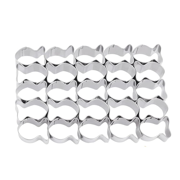 StlyGar Cracker Cutter for Gold Fish,Stainless Steels Small Cutters,25 Cavity Fish Cutter,Mini Gold Molds for Crackers,Non-stick Dough