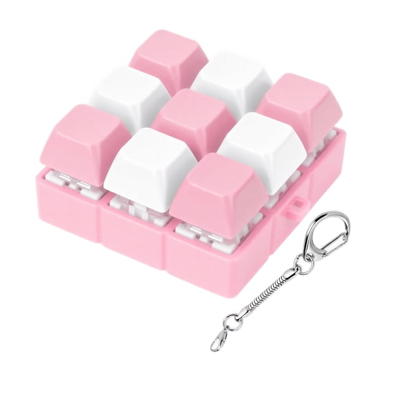 StlyGar Creamy Keyboard Fidget Toy, Fidget Clicker Keyboard Fidget Keychain, Button Fidget Gifts for Adults to Relieve Stress and Pass Time (9-in-1 G)