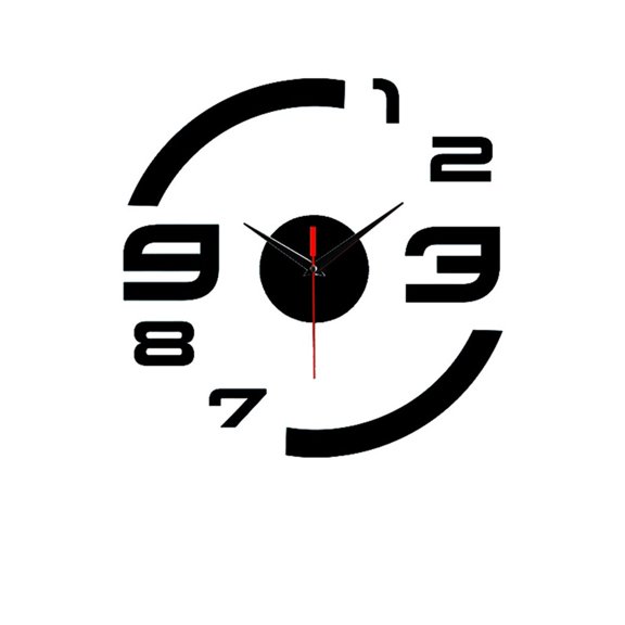 StlyGar Creative Acrylic Wall Clock, 3D Frameless Removable Mirror Wall Sticker Clock, DIY Self-Adhesive Home Decor