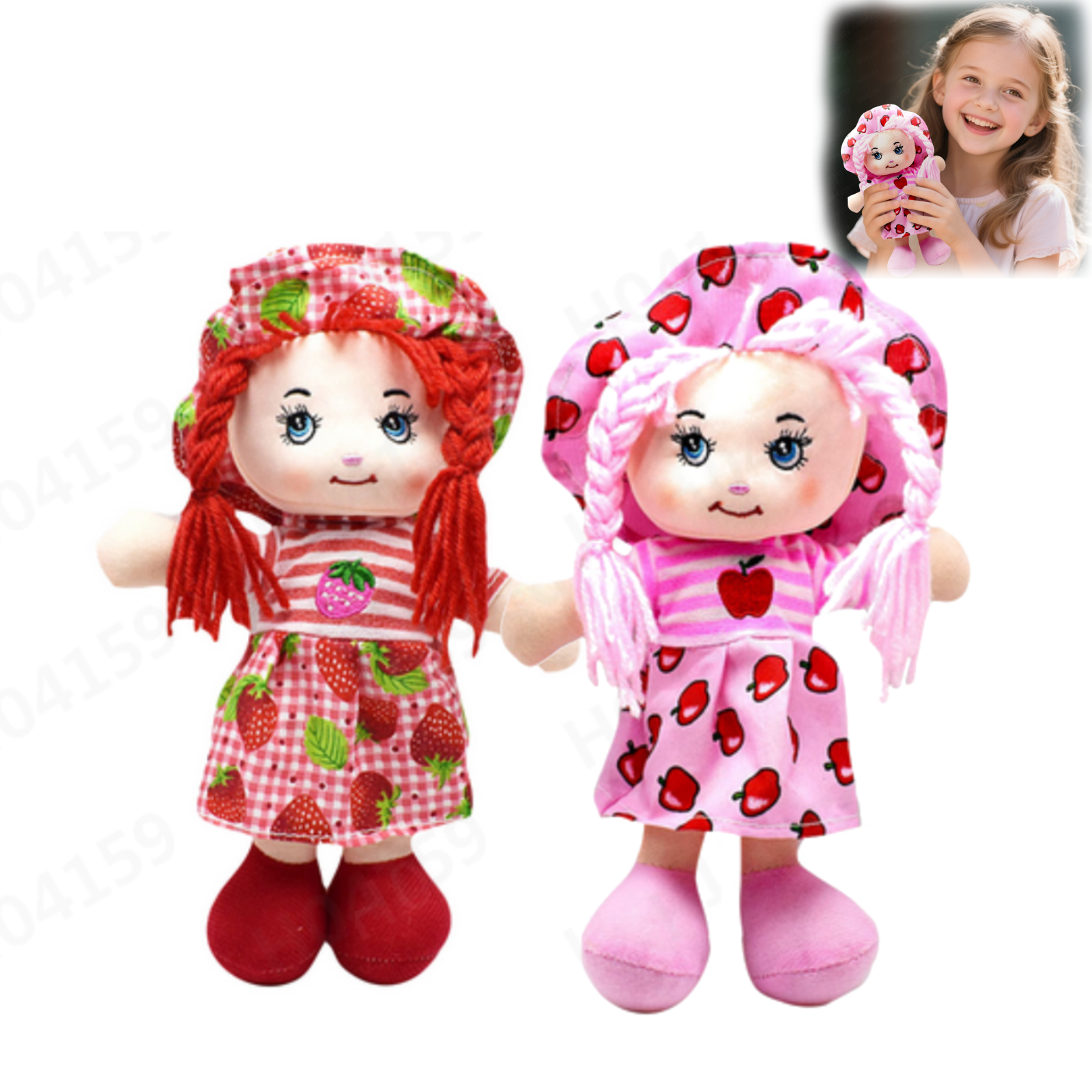Castor Rosa StlyGar Cute Plush Doll with Hat and Fruit Clothing, Soft Cotton ...