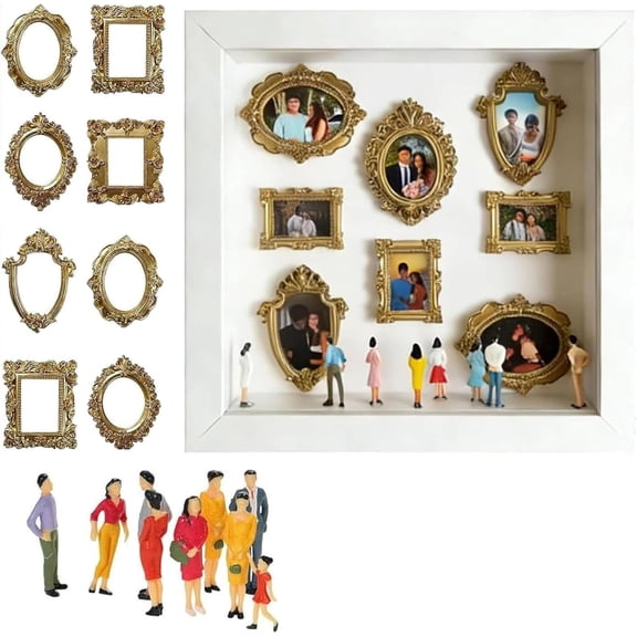 StlyGar DIY Mini Museum Silhouette Box, Mini Museum Picture Frame for Anniversary, Wedding, Birthday & Home Decor Black