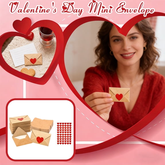 StlyGar DIY Valentines day Cards and Envelopes – Mini Envelopes with Love Notes, Valentine’s Day Gifts, Love Card for Her, Valentine Gifts for Him, DIY Valentine Cards and I Love You Notes(30pcs)