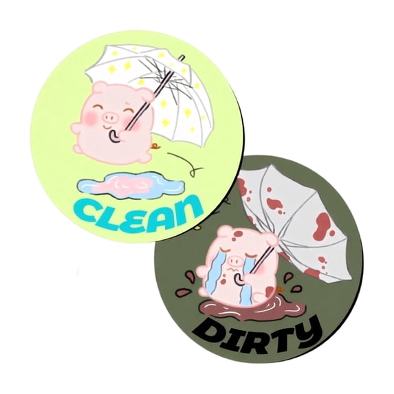 StlyGar Dishwasher Magnet Clean Dirty Sign 1pack Cute Animal Double Sided Magnetic Indicator for Dishwasher Status