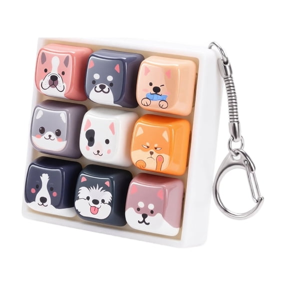 StlyGar Dog Keyboard Fidget Toy, 9 Button Clicker Keychain for Adults | Dog Shape Fidget Toy, Focus Stress Relief Gift for Puppy Lovers, Office, Travel, Party, Sensory Decompression
