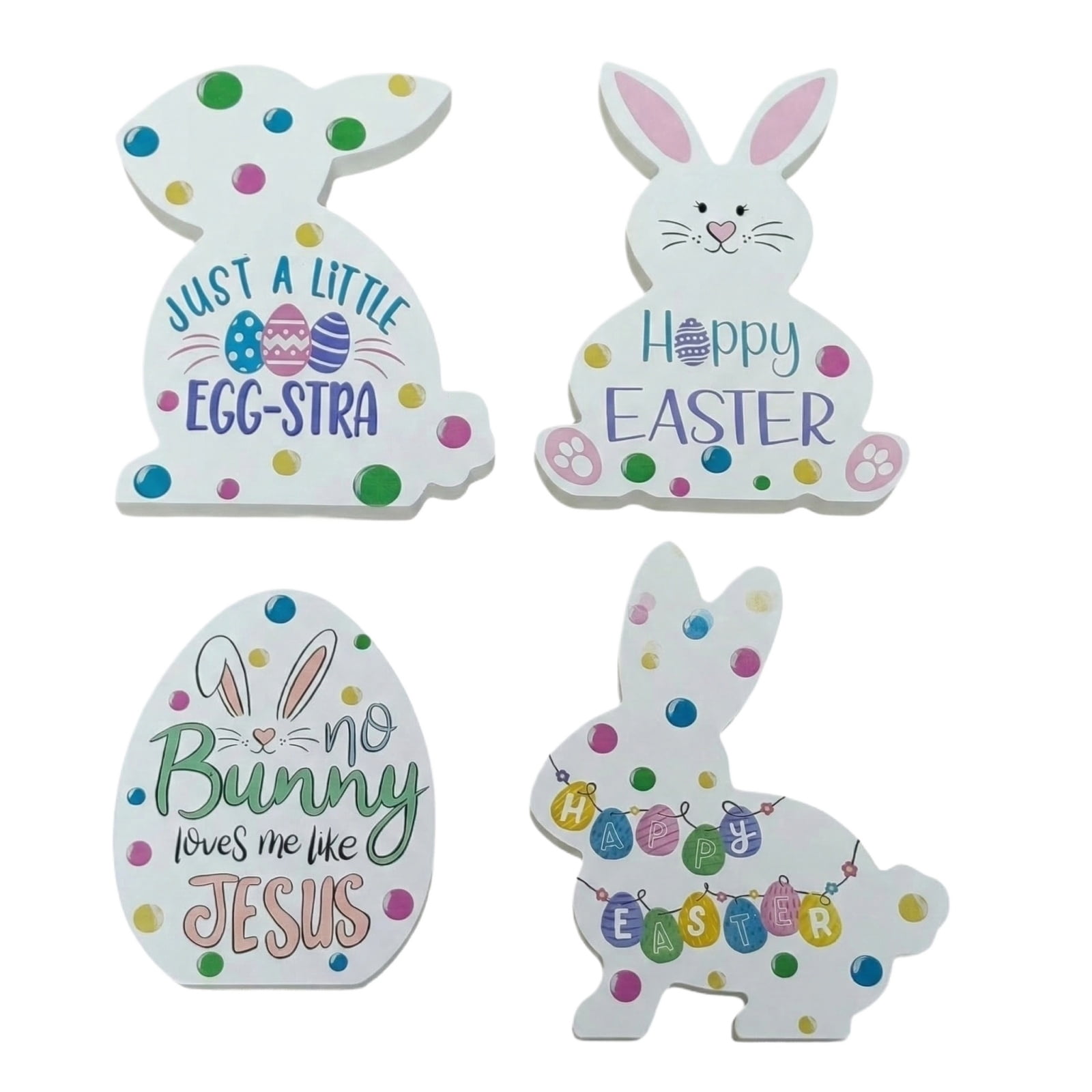 StlyGar Easter Decorations, 1 PCS Bunny Farmhouse Wood Block Easter ...