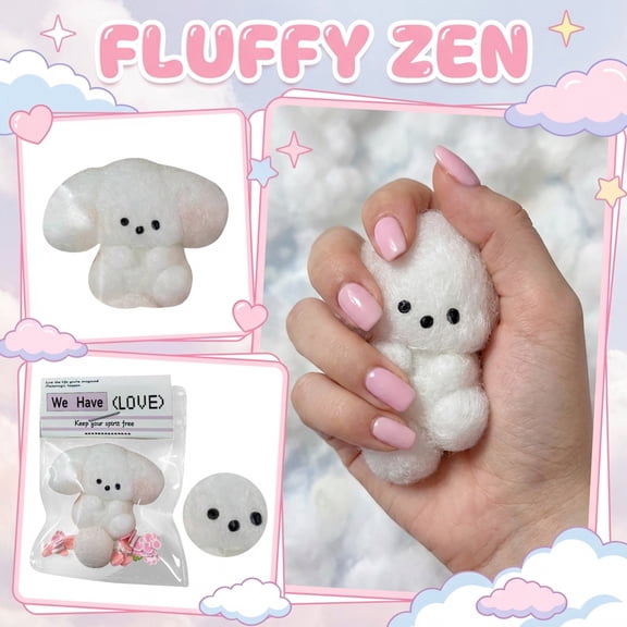 StlyGar Easter Taba Squishy Bunny Handmade Fidget for Adults Teens Ultra Soft Flocked Silicone Rabbit Stress Relief Ball & Desk Decor