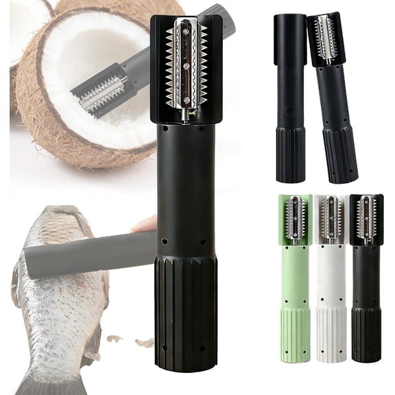 StlyGar Electric Coconut Grater Machine, Portable Handheld Coconut Scraper Peeler Shredder, Anti-Splashrotating Kitchen Grater, Stainless Steel Waterproof Fish Scaler