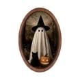 thumbnail image 1 of StlyGar Fall Halloween Ghost Oval Wall Art Framed For Hanging In The Room, 1 of 8