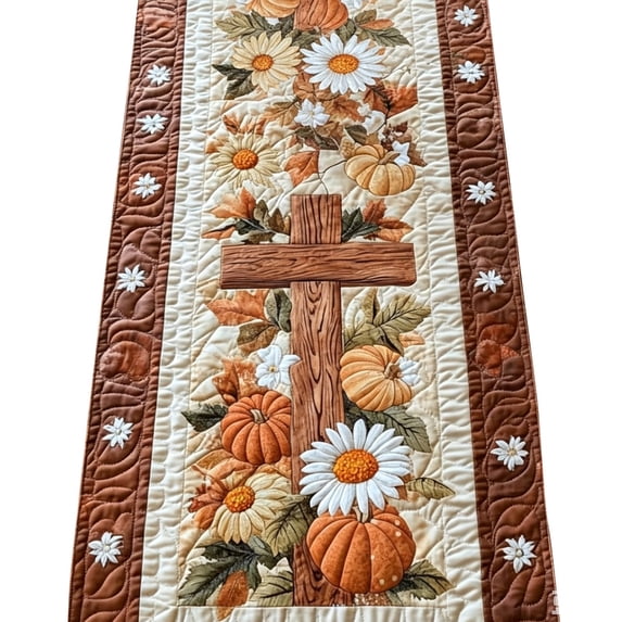 StlyGar Fall Table Runner Quilted Halloween and Thanksgiving Christmas Dining Decor | Farmhouse Table Accent for Kitchen, Buffet and Holiday Meals, Available in 14 x 72 inch