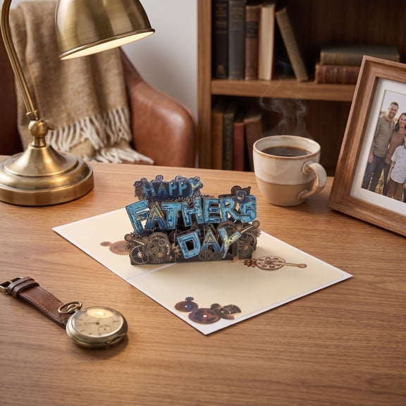 StlyGar Fathers Day Up Card - 3D Happy Father's Day Card Up Fathers Day Gift Card for Dad Husband from Daughter Son Kids Wife