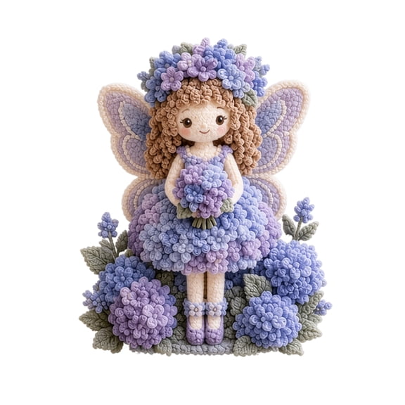 StlyGar Flower Fairy 3D Fabric Poke Art Kit & Punch Needle Kit, Pink | Doll Embroidery Craft Set with Tools & Flocking Materials, Relaxing DIY Gift for Adults