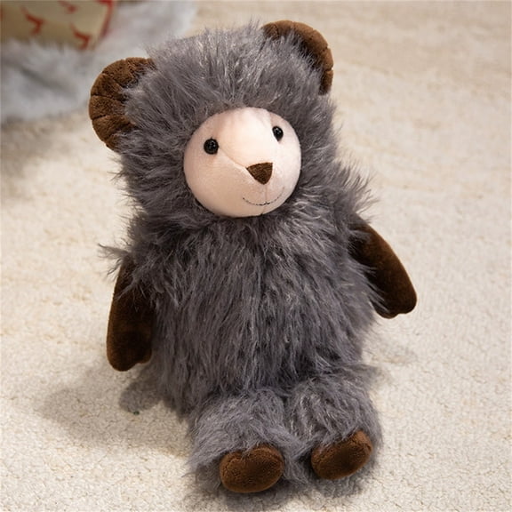 StlyGar Fluffy Pink Ram Plush Toy, Cute Sheep Stuffed Animal for Kids’ Comfort & Home Decor