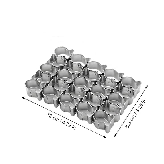 StlyGar Gold Fish Cracker Cutter, Stainless Steels Cookie Cutter, 25 Cavity Non-stick Mini Cookie Cutters for Make Fish Shape Vegetable Cooking Baking