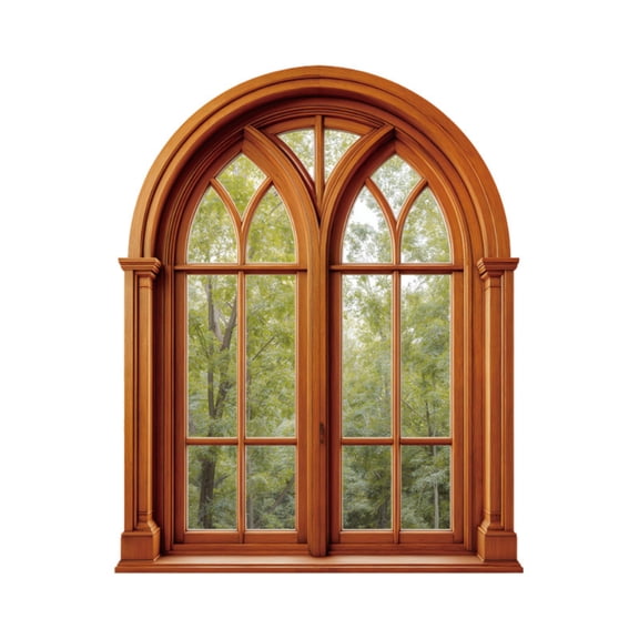 StlyGar Gothic Cathedral Style Windows Wall Sticker, 3D Scenery Windows Wall Decal Bedroom Living Room Decoration