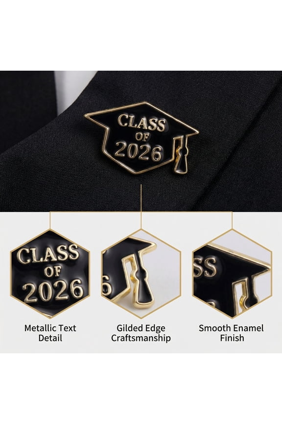 Graduation Lapel Pin Class of 2026 Alloy Brooch Souvenir Present for Teacher Jewelry Decor