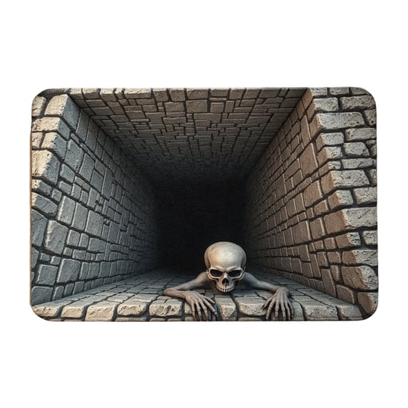 StlyGar Halloween 3D , Funny Skeleton 3D Rugs, Novelty Halloween Floor with Depth Pattern Theme for Home Parties Decor
