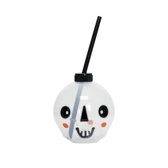 StlyGar Halloween Plastic Cup with Lid and Straw Cute Shaped Drink Tumbler Reusable Clear Bottle for Halloween Party Kids or Treat Supplies