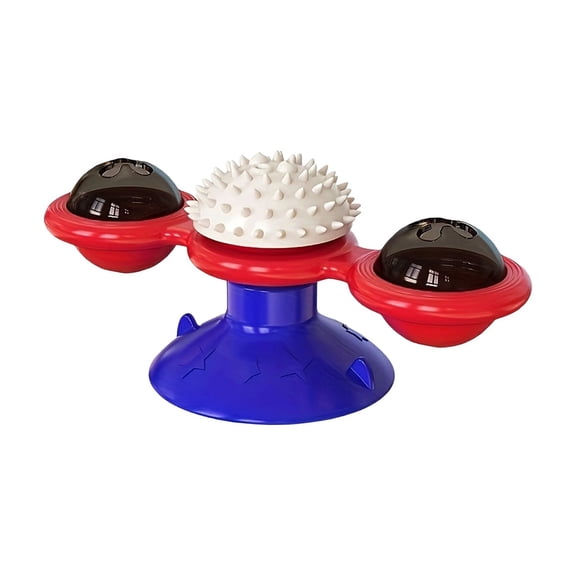 StlyGar Interactive Windmill Cat Toys with LED Light Ball Suction Cup Catnip Toy for Indoor Cat Exercise