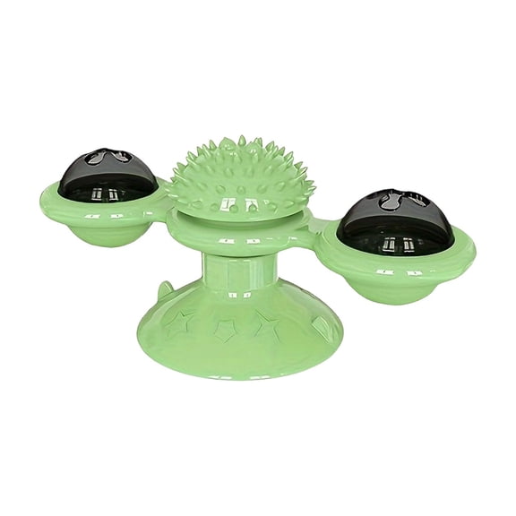 StlyGar Interactive Windmill Cat Toys with LED Light Ball Suction Cup Catnip Toy for Indoor Cat Exercise