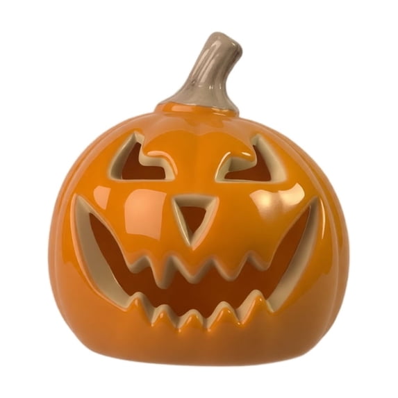 StlyGar Light up Jack O Lantern Halloween Decorations Outdoor Indoor Small Scary Plastic Pumpkin Lantern Fall Table Centerpieces Glowing Hollow Pumpkins Statue
