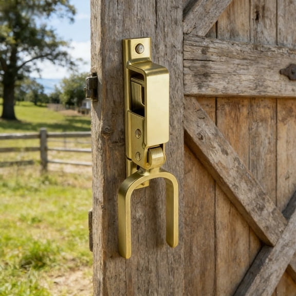StlyGar Locking Gate , Heavy-Duty One-Hand Gate for Farm, & Backyard | Spring Lock, - , Easy Install on Wood,