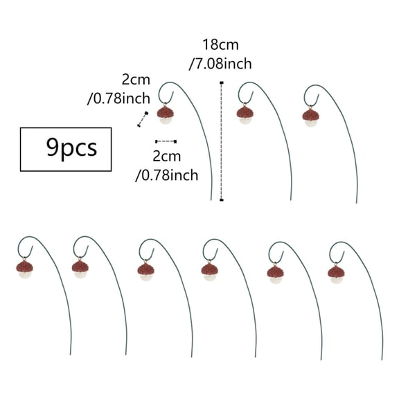 StlyGar Mini 9 pcs Dark pinecone Lamp Lights Set Outdoor Garden Lantern Decor 7.08in