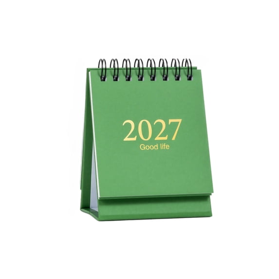 StlyGar Mini Desk Calendar 2026-2027, January 2026 to July 2027 19-Month Standing Flip Small Desktop Calendar with Twin Wire Binding & Stickers for Home Office & School