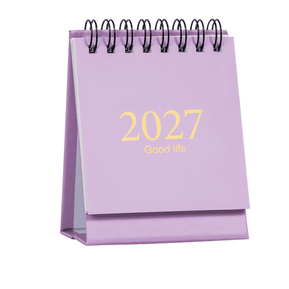 StlyGar Mini Desk Calendar 2026-2027, January 2026 to July 2027 19-Month Standing Flip Small Desktop Calendar with Twin Wire Binding & Stickers for Home Office & School