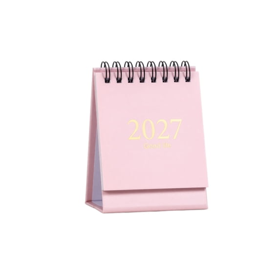 StlyGar Mini Desk Calendar 2026-2027, January 2026 to July 2027 19-Month Standing Flip Small Desktop Calendar with Twin Wire Binding & Stickers for Home Office & School