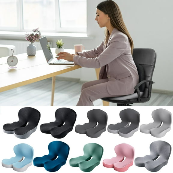 StlyGar Orthopedic Cushion, Back and Seat Cushion, Car Seat Cushion, Pressure Relief, Non-Slip Belt Backrest, Ergonomic Memory Foam Backrest J