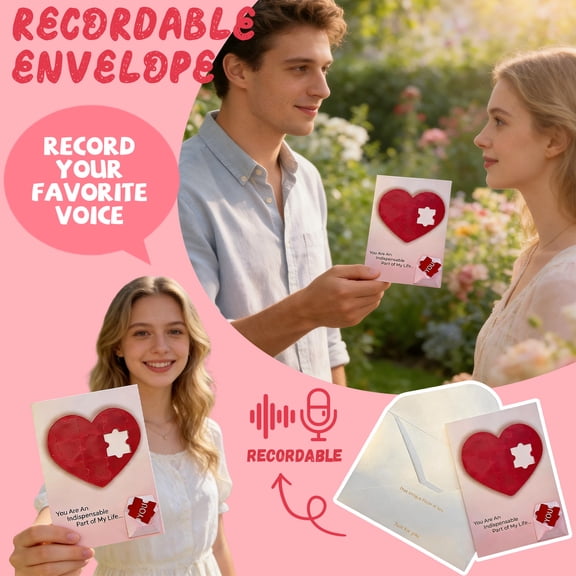 StlyGar Recordable Voice Envelope – Personalized Love Letter with Audio Message for Valentine’s Day, Birthday or Anniversary
