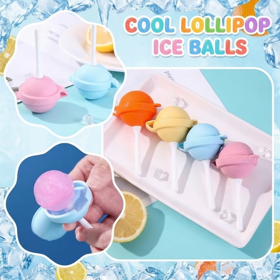 StlyGar Silicone Lollipop Ice Cream Maker, Homemade Popsicle Molds, DIY Popsicle Maker,Lollipop Ice Cream Mold, Reusable Popsicle Molds Pink
