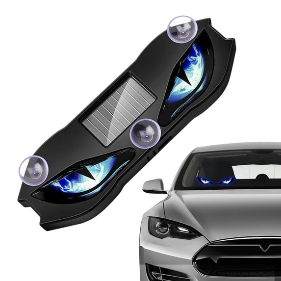 StlyGar Solar Demon Eye Light, LED Car Window Decor, Dynamic Animated Devil Eyes, Solar USB Rechargeable, Waterproof Wireless Suction Cup, Universal Fit for SUV Truck Van RV Motorcycle Windshield