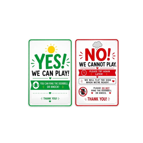 StlyGar Summer Time Door Sign Yes No Privacy Notice Sign for Family Home Front Porch Wall Decor Reversible Door Sign 7.87in