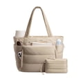 thumbnail image 1 of StlyGar Tote Bag for Women, Lightweight Puffy Travel Gym Work Bag | Teacher Nurse Quilted Shoulder Handbag Large Cloud Carry On 15.6" Laptop Computer Purse, 1 of 8