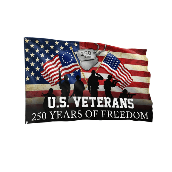 StlyGar USA Veterans Flag 250 Years of Flag Double-Sided Patriotic Decor 59*35in