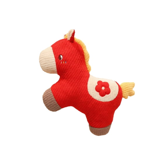 StlyGar Year of Plush Figurine - Cute Stuffed Animal in 3 Colors (Red, Pink, Yellow)