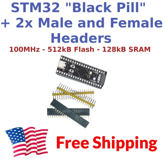 Stm32F411Ceu6 Arm Stm32 100Mhz Dev Board Kit Module Black Pill F411 W/ Headers