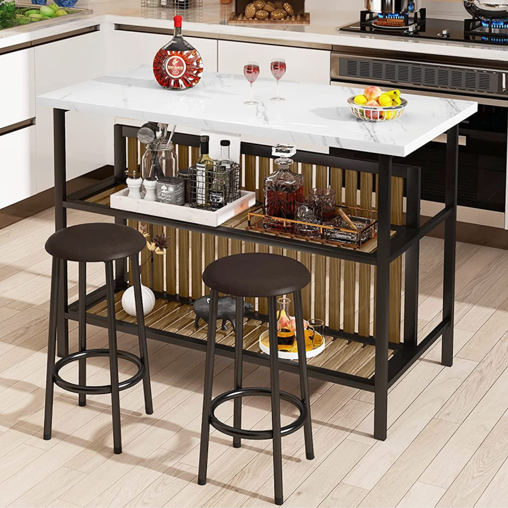 Stmoze 3 Tier Kitchen Islands with Storage and Seating,Kitchen Island ...